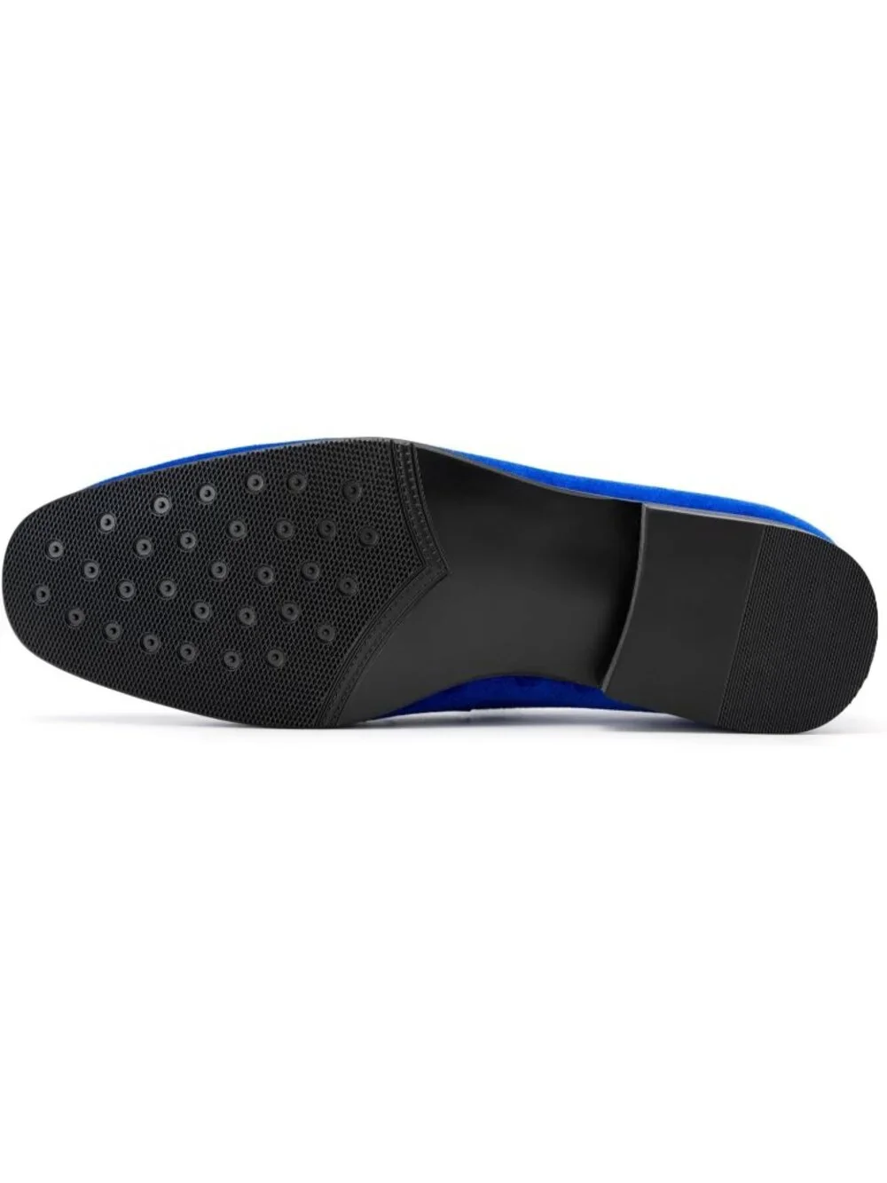 Men's Blue Velvet Luxury Loafers Slip On Party Fashion Pull On Dress Shoes